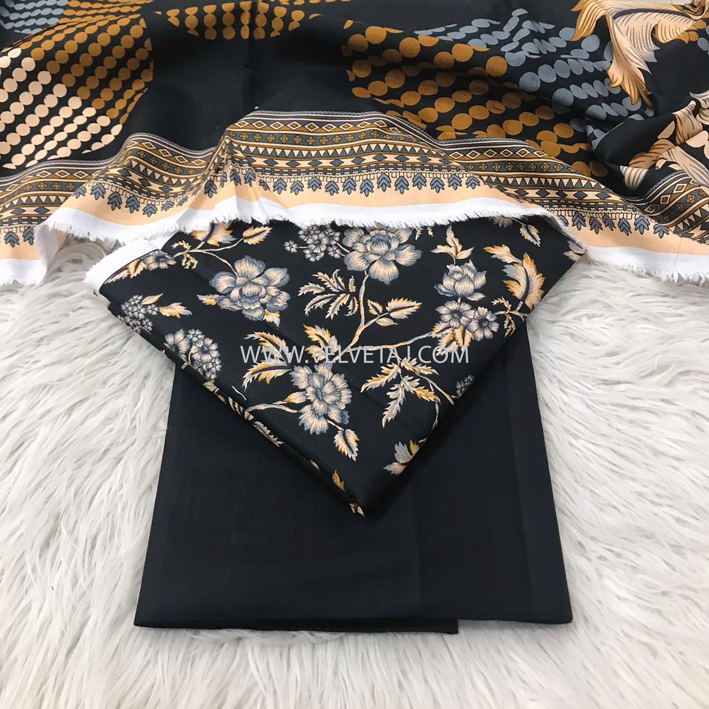 THREE PIECES PRINTED FULL SUIT