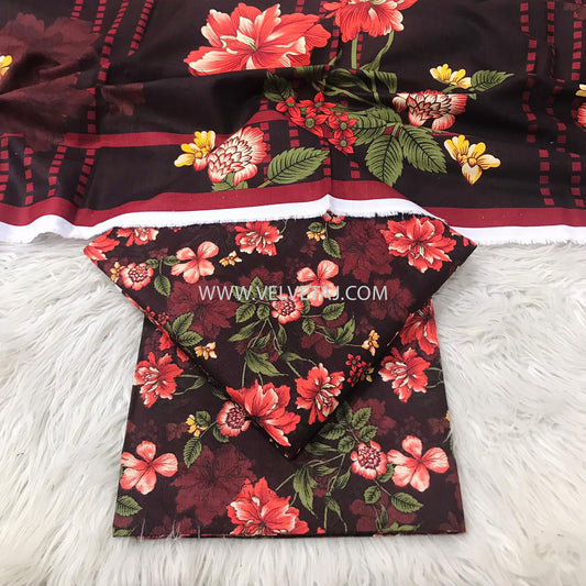 THREE PIECES PRINTED FULL SUIT