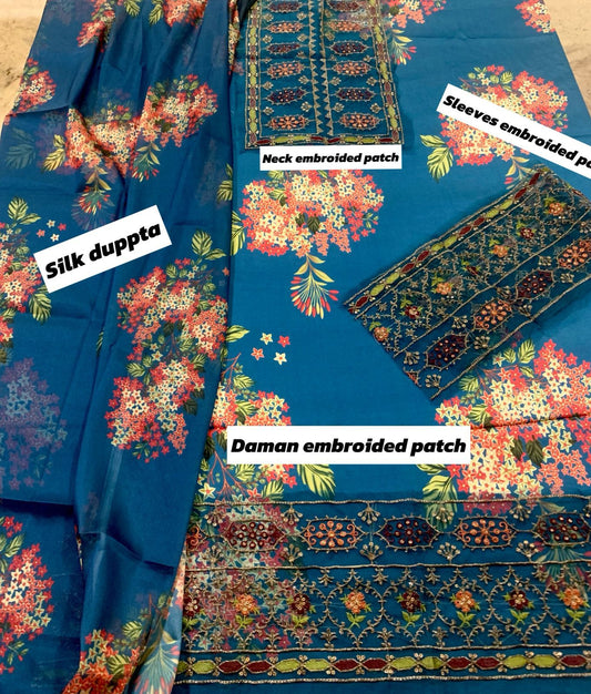 SHAMOZ Silk Digital Printed